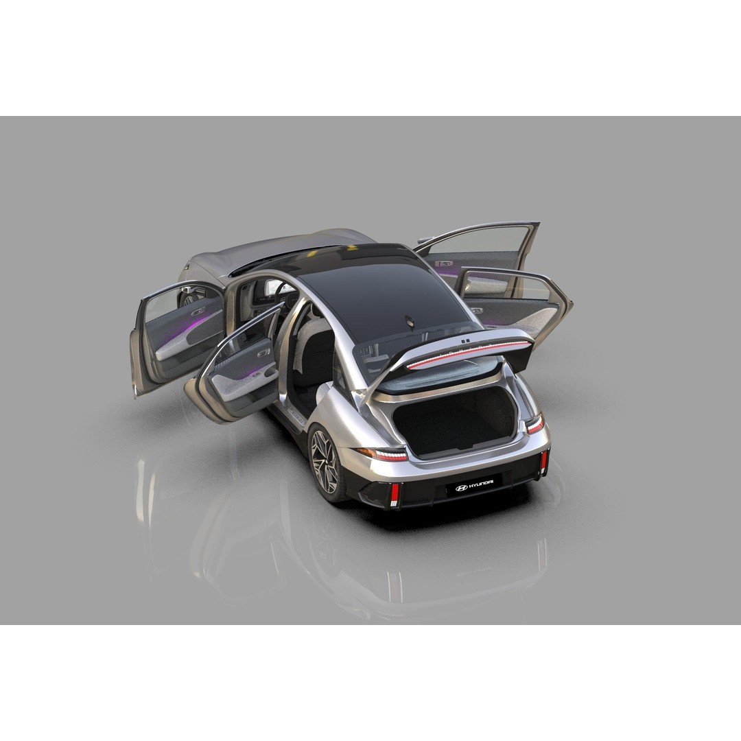 Hyundai Ioniq 6 3D Model – High Poly Sport Sedan, FBX, OBJ, Blender - View 37