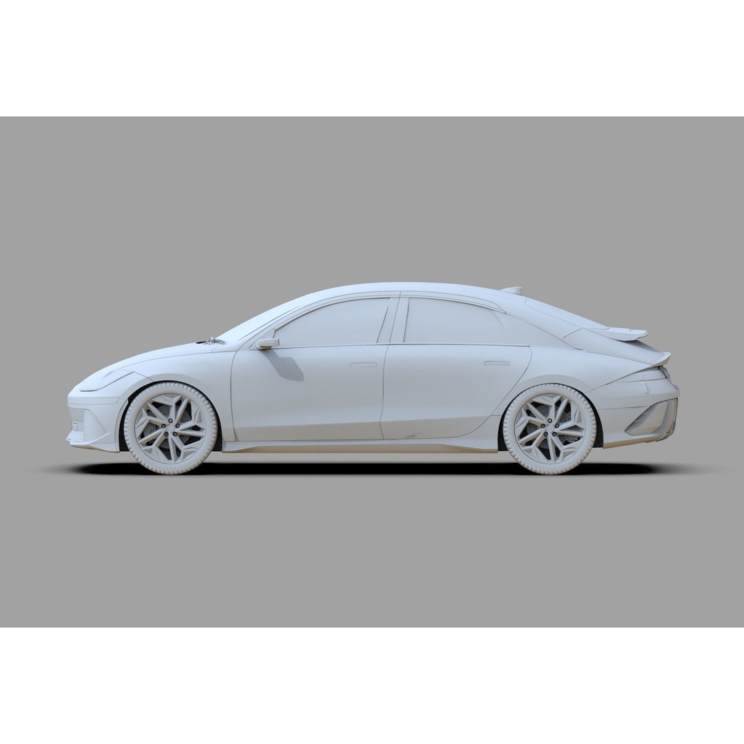 Hyundai Ioniq 6 3D Model – High Poly Sport Sedan, FBX, OBJ, Blender - View 39