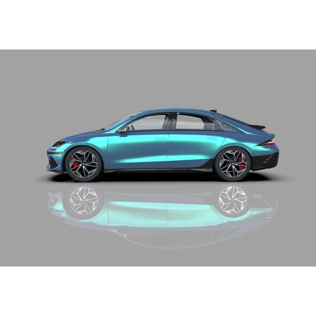 Hyundai Ioniq 6 3D Model – High Poly Sport Sedan, FBX, OBJ, Blender - View 4