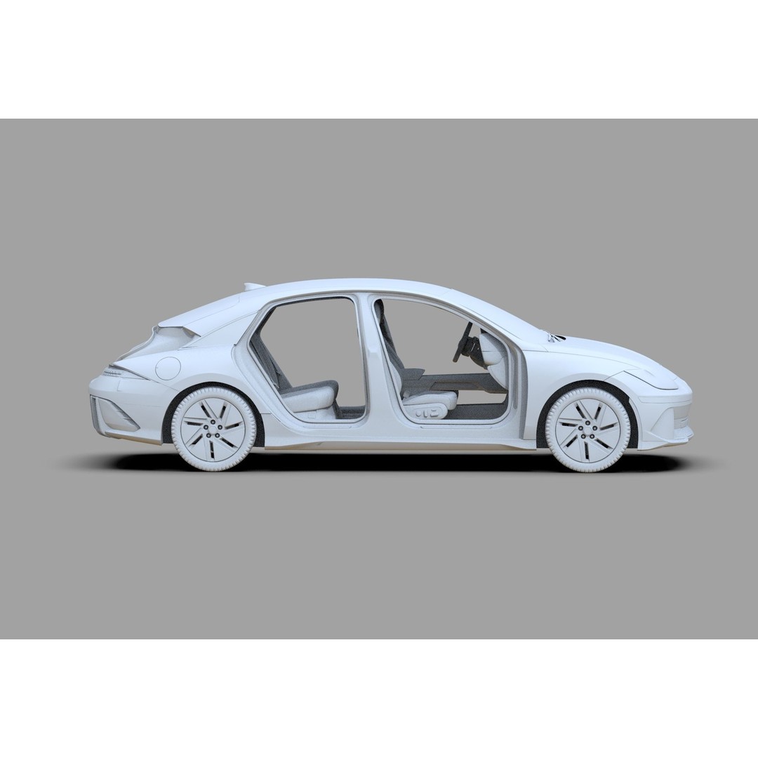 Hyundai Ioniq 6 3D Model – High Poly Sport Sedan, FBX, OBJ, Blender - View 44