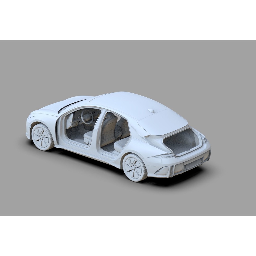 Hyundai Ioniq 6 3D Model – High Poly Sport Sedan, FBX, OBJ, Blender - View 45