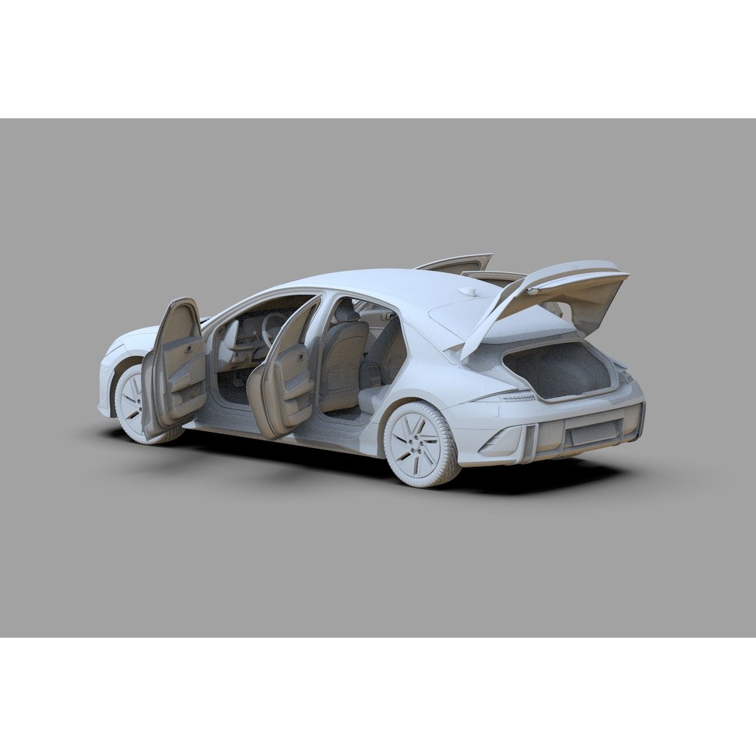 Hyundai Ioniq 6 3D Model – High Poly Sport Sedan, FBX, OBJ, Blender - View 46