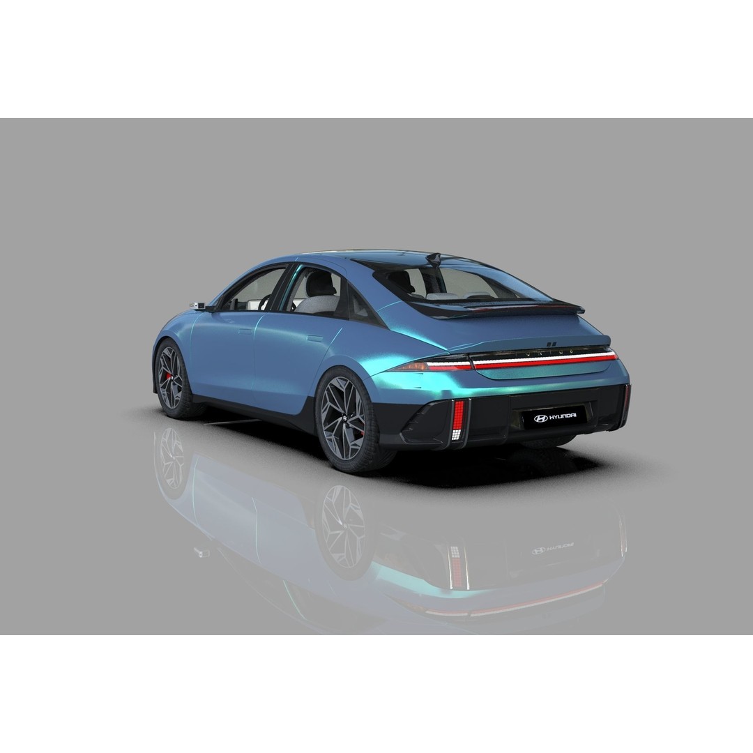 Hyundai Ioniq 6 3D Model – High Poly Sport Sedan, FBX, OBJ, Blender - View 5