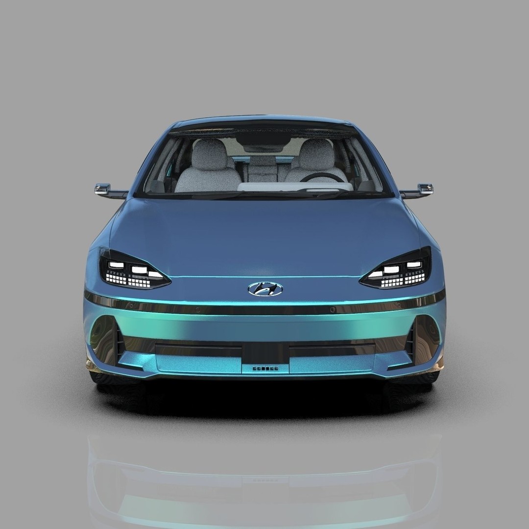 Hyundai Ioniq 6 3D Model – High Poly Sport Sedan, FBX, OBJ, Blender - View 7