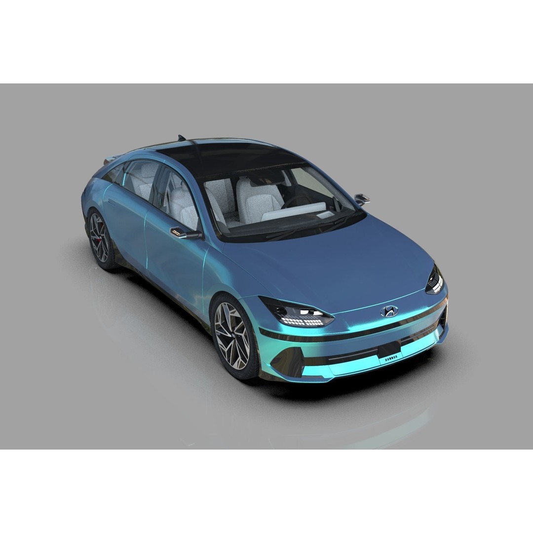 Hyundai Ioniq 6 3D Model – High Poly Sport Sedan, FBX, OBJ, Blender - View 8