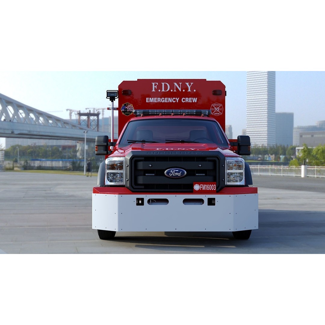 F-550 FDNY Emergency Crew 3D Model – Low Poly Game Asset, FBX - View 31