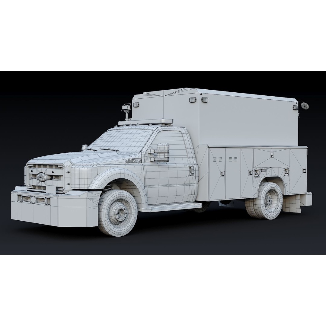 F-550 FDNY Emergency Crew 3D Model – Low Poly Game Asset, FBX - View 34