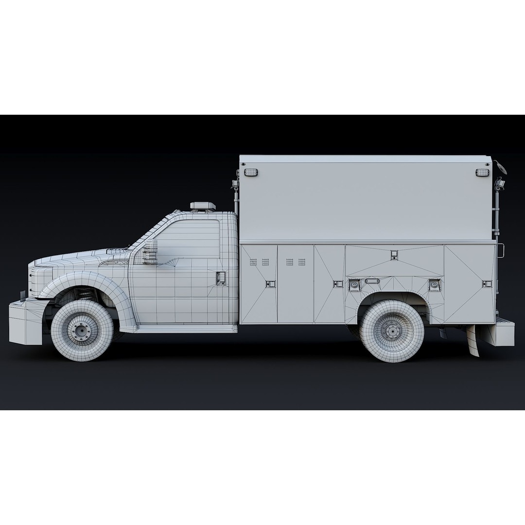 F-550 FDNY Emergency Crew 3D Model – Low Poly Game Asset, FBX - View 35