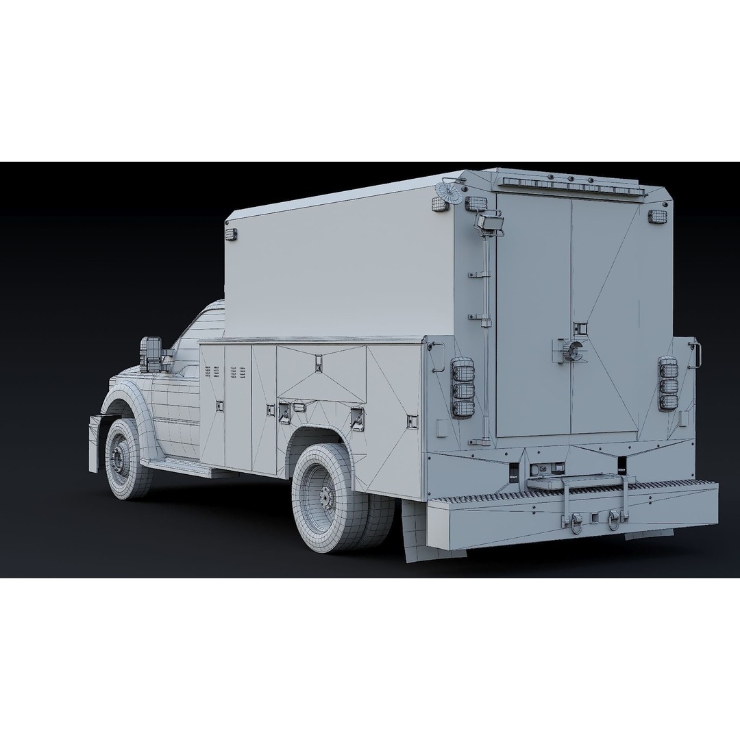 F-550 FDNY Emergency Crew 3D Model – Low Poly Game Asset, FBX - View 36