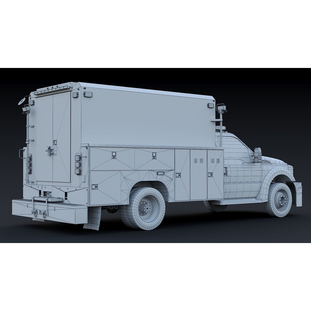 F-550 FDNY Emergency Crew 3D Model – Low Poly Game Asset, FBX - View 38