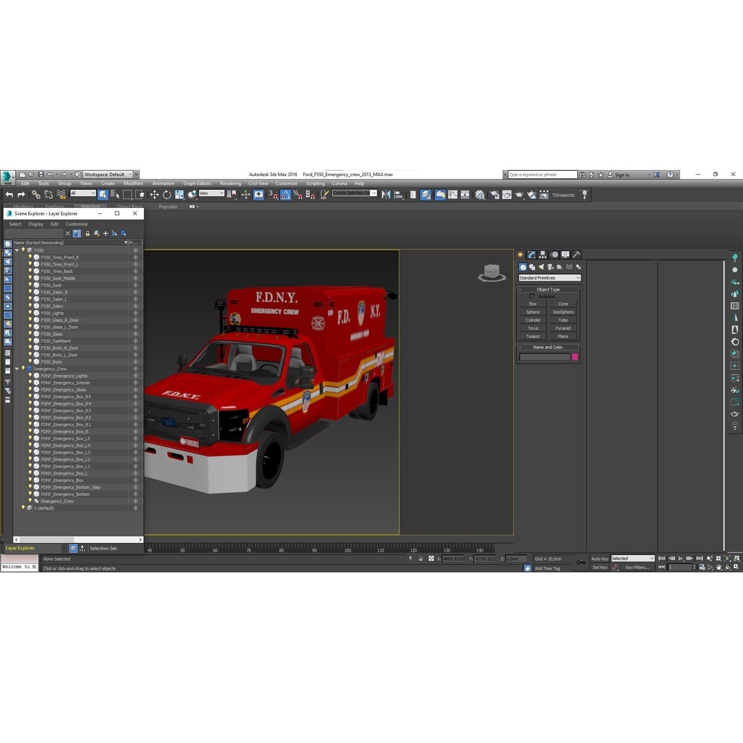 F-550 FDNY Emergency Crew 3D Model – Low Poly Game Asset, FBX - View 43