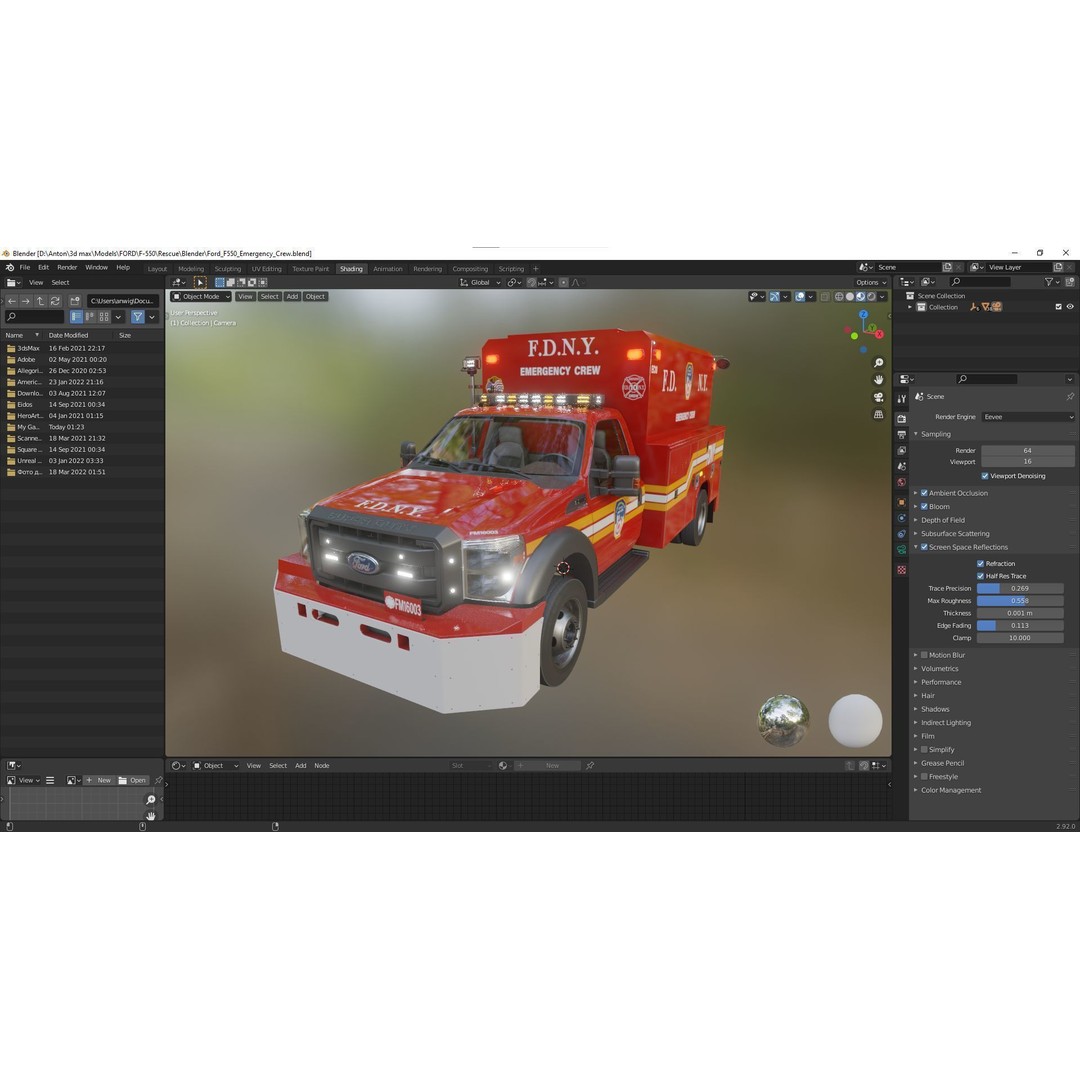F-550 FDNY Emergency Crew 3D Model – Low Poly Game Asset, FBX - View 44