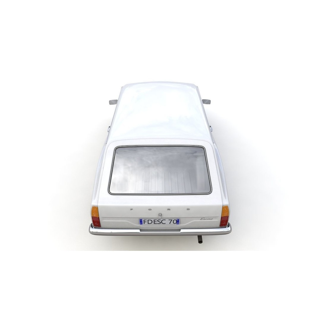Escort Mk1 Estate 1971 3D Model – High Poly Game Asset, FBX, OBJ - View 12