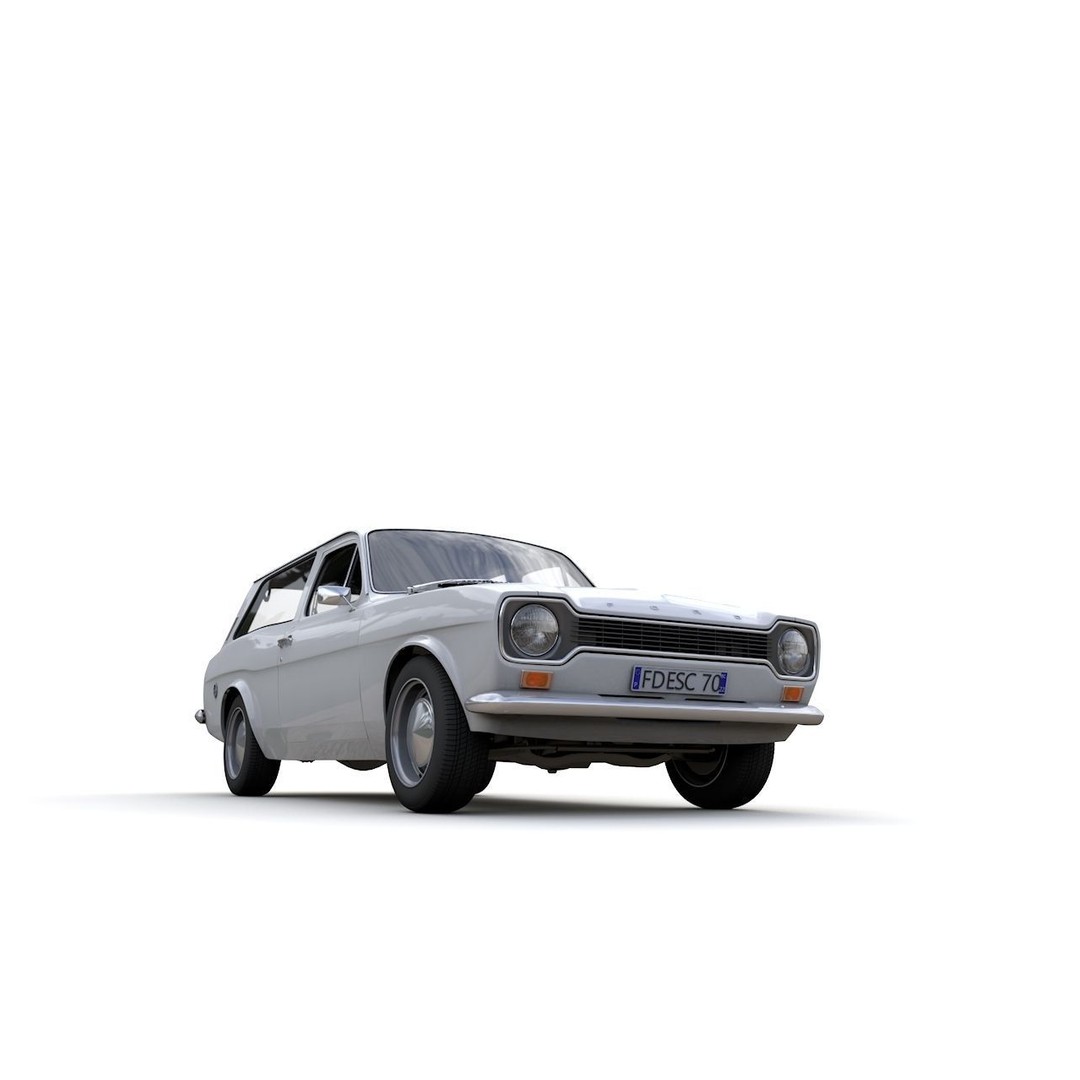 Escort Mk1 Estate 1971 3D Model – High Poly Game Asset, FBX, OBJ - View 15