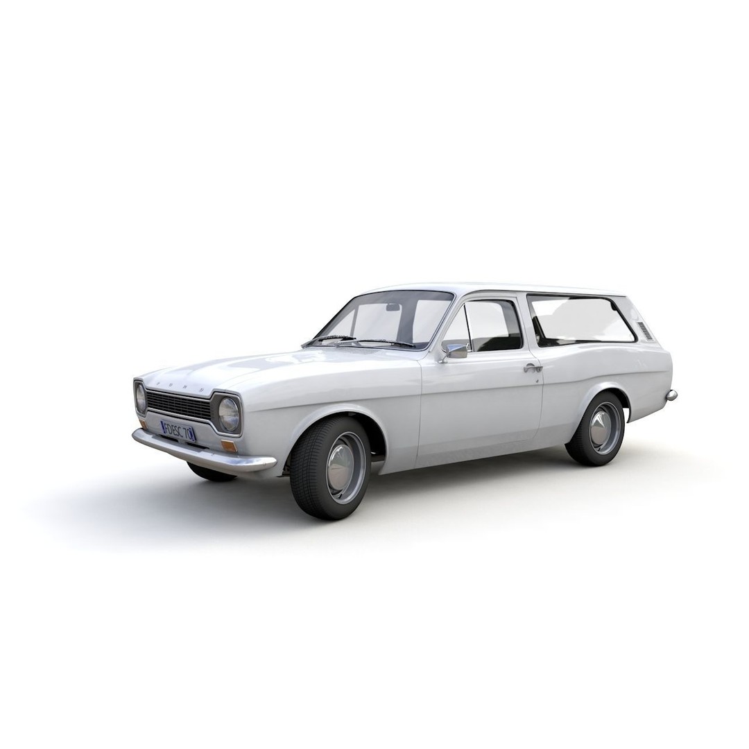 Escort Mk1 Estate 1971 3D Model – High Poly Game Asset, FBX, OBJ - View 16
