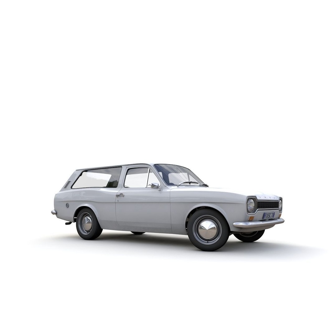 Escort Mk1 Estate 1971 3D Model – High Poly Game Asset, FBX, OBJ - View 17