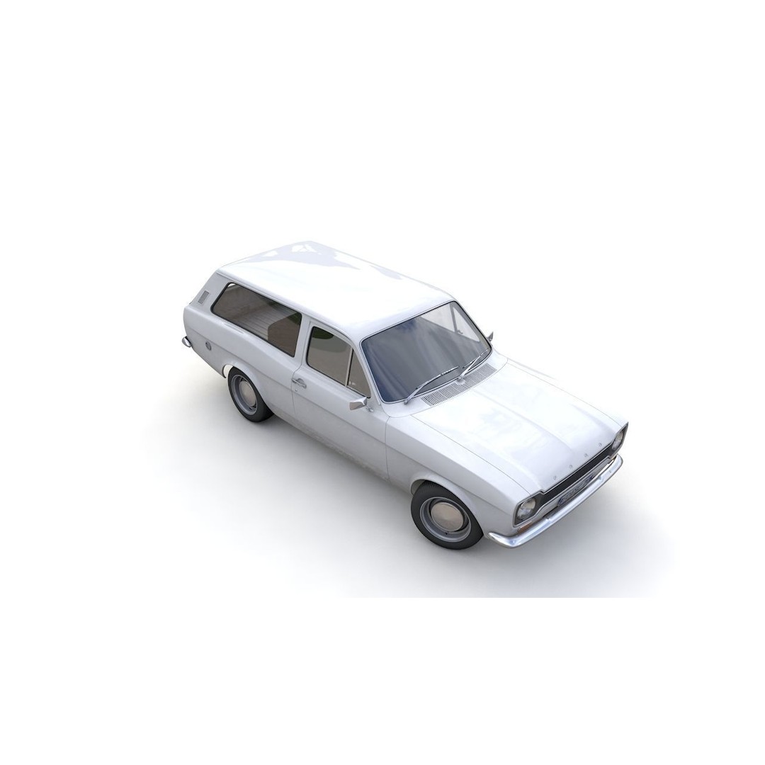 Escort Mk1 Estate 1971 3D Model – High Poly Game Asset, FBX, OBJ - View 18