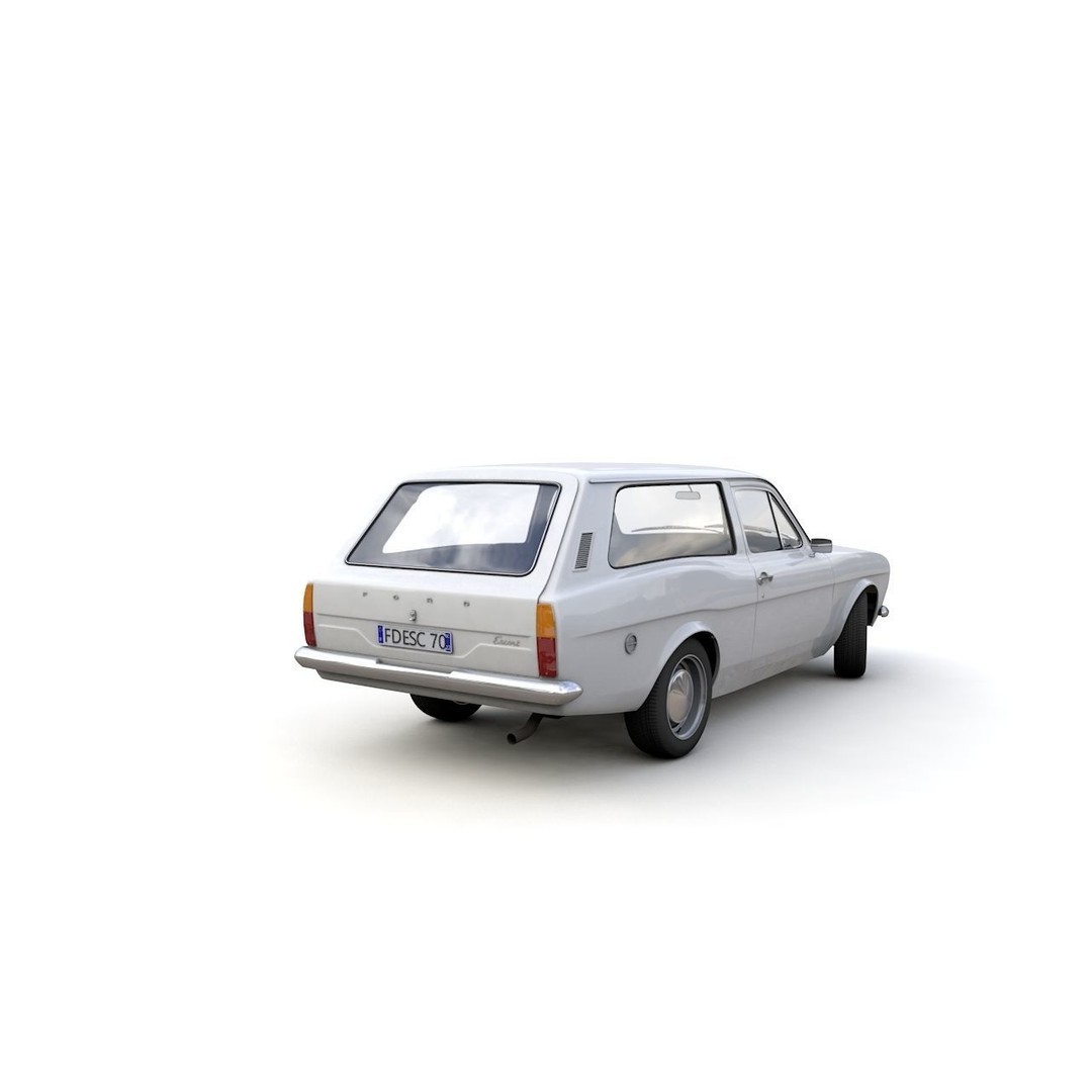 Escort Mk1 Estate 1971 3D Model – High Poly Game Asset, FBX, OBJ - View 19