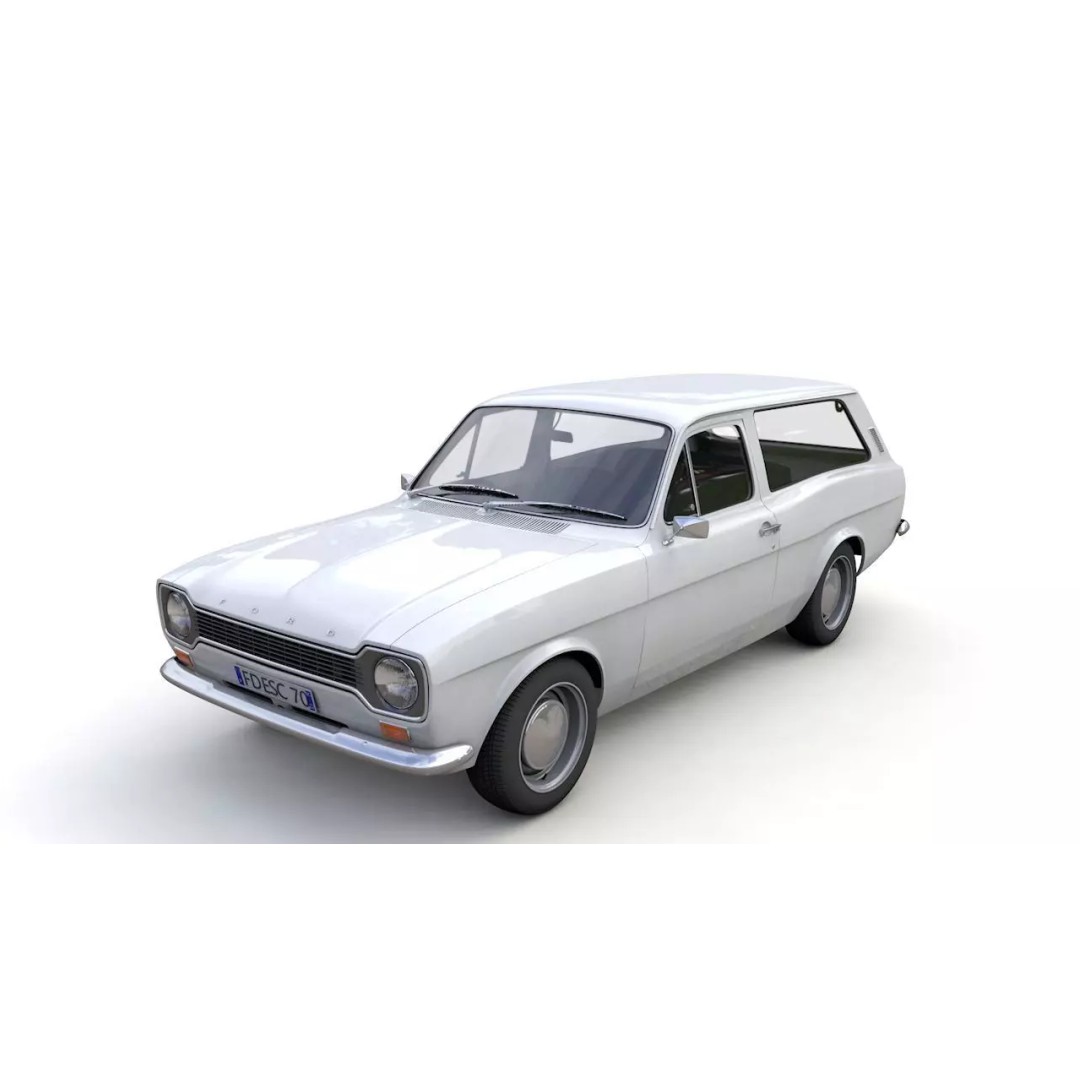 Escort Mk1 Estate 1971 3D Model – High Poly Game Asset, FBX, OBJ - View 2