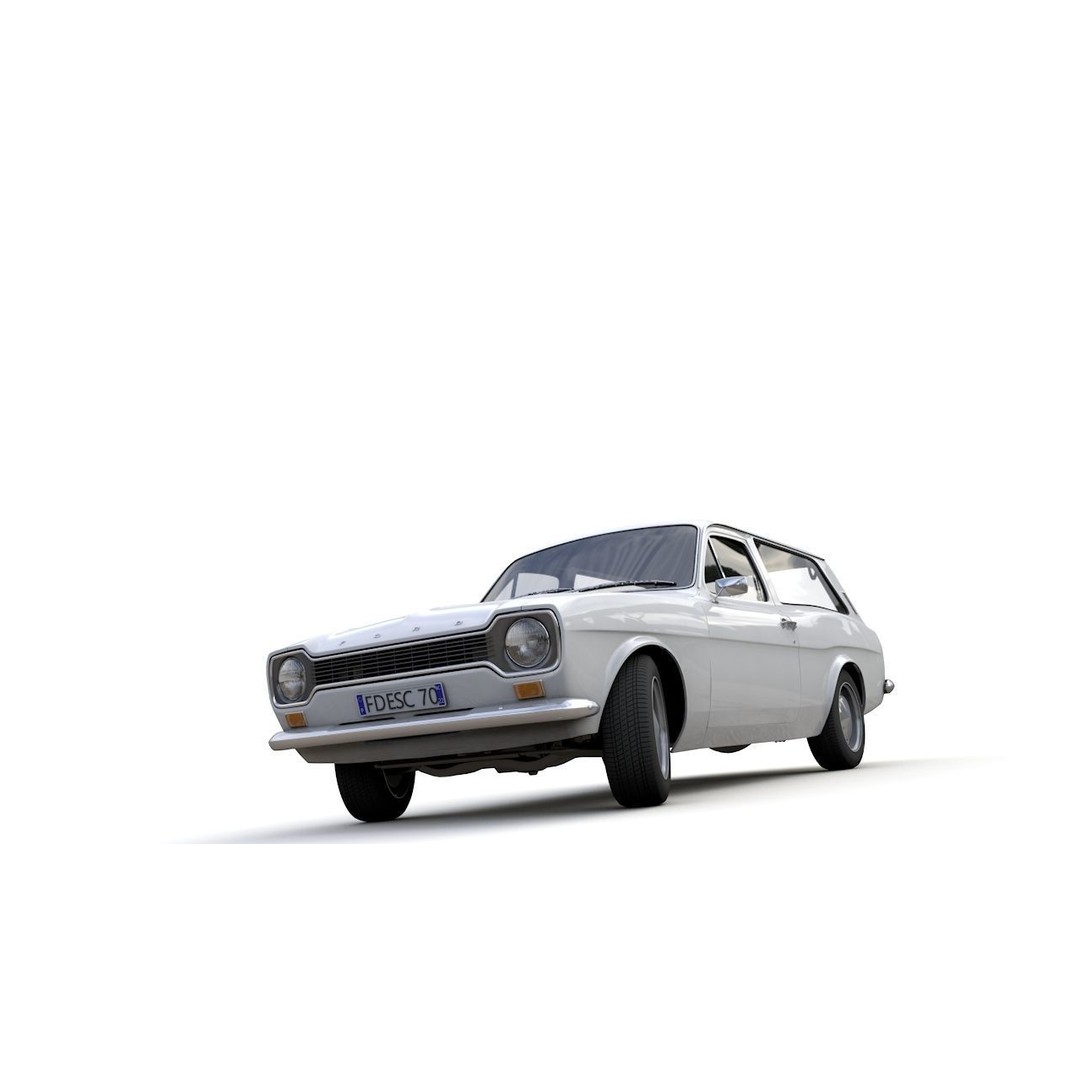 Escort Mk1 Estate 1971 3D Model – High Poly Game Asset, FBX, OBJ - View 21