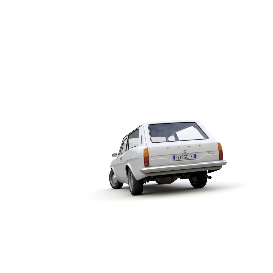 Escort Mk1 Estate 1971 3D Model – High Poly Game Asset, FBX, OBJ - View 22