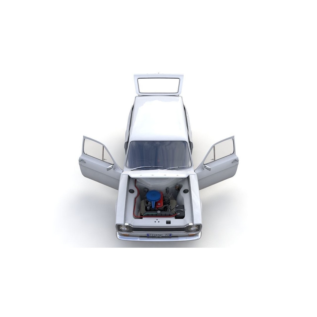Escort Mk1 Estate 1971 3D Model – High Poly Game Asset, FBX, OBJ - View 25