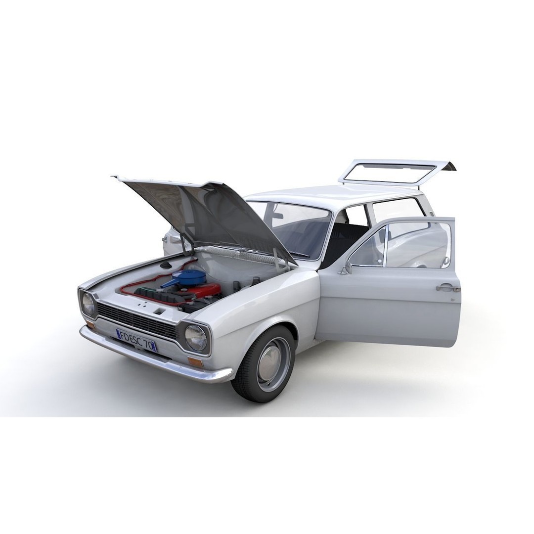 Escort Mk1 Estate 1971 3D Model – High Poly Game Asset, FBX, OBJ - View 3