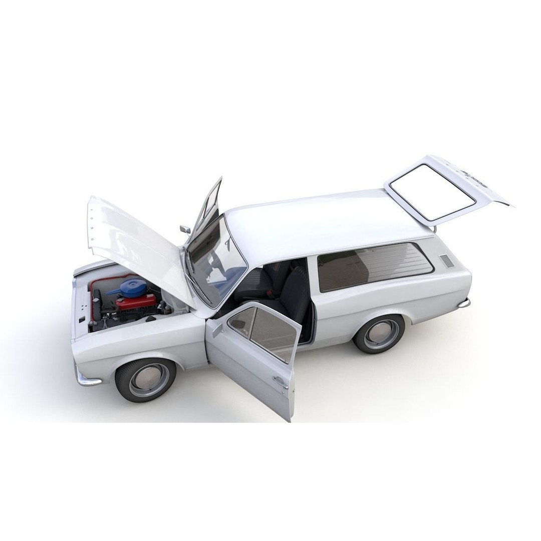 Escort Mk1 Estate 1971 3D Model – High Poly Game Asset, FBX, OBJ - View 7