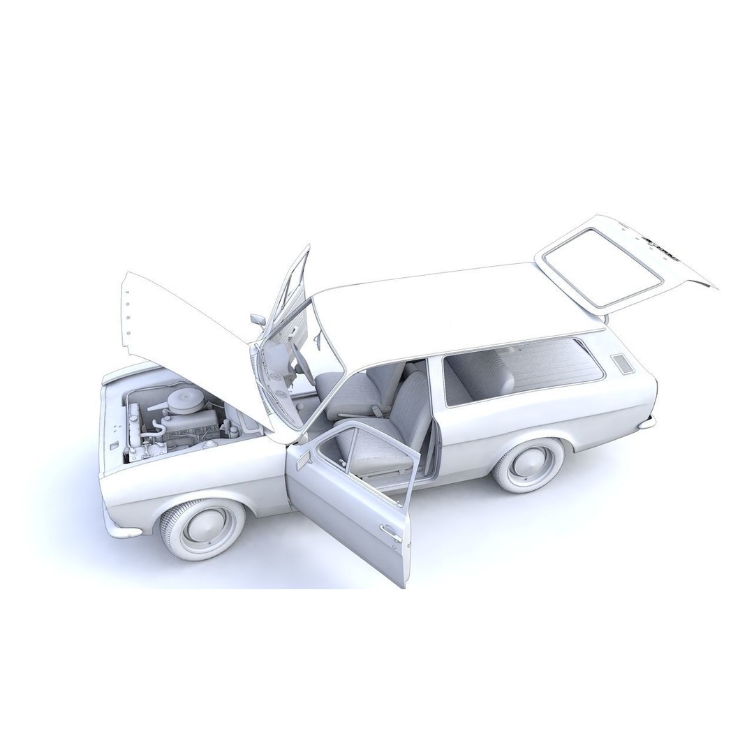 Escort Mk1 Estate 1971 3D Model – High Poly Game Asset, FBX, OBJ - View 8
