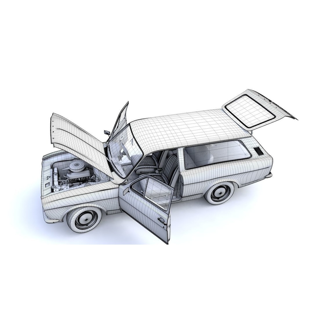 Escort Mk1 Estate 1971 3D Model – High Poly Game Asset, FBX, OBJ - View 9