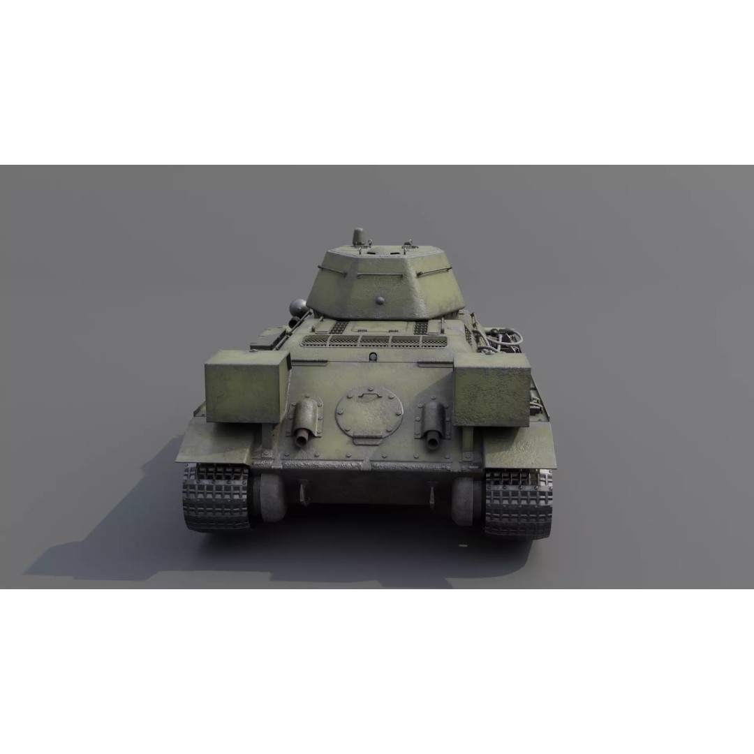 T-34 M1942 Medium Tank 3D Model – Low Poly Game Asset, FBX - View 19