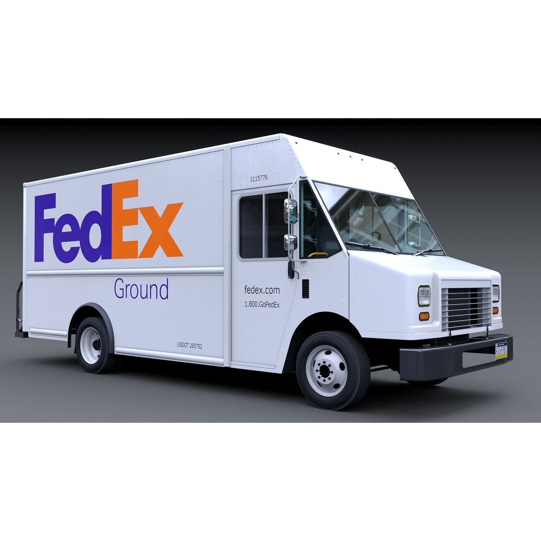 FedEx Stepvan 3D Model – Low Poly Game Asset, FBX, PBR Textures - View 13