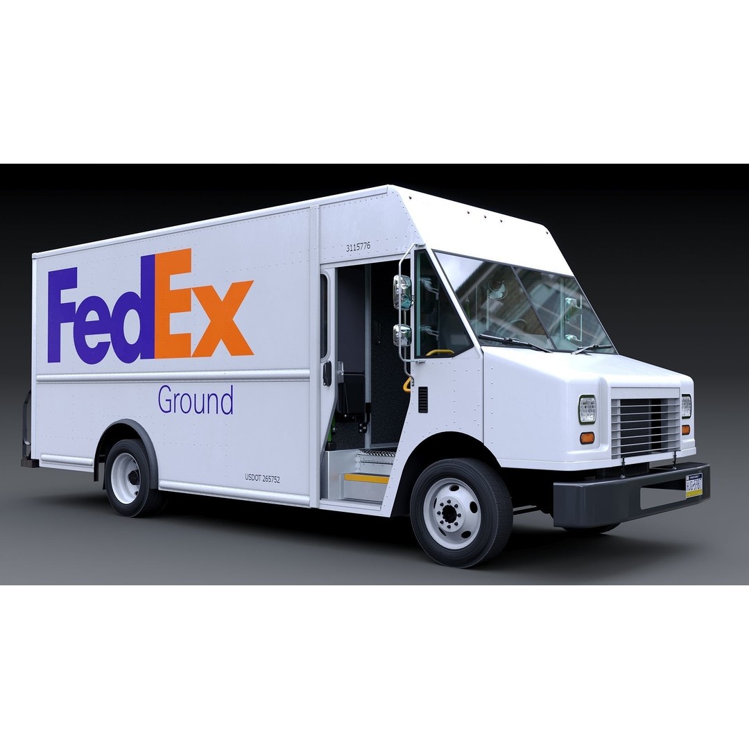 FedEx Stepvan 3D Model – Low Poly Game Asset, FBX, PBR Textures - View 14