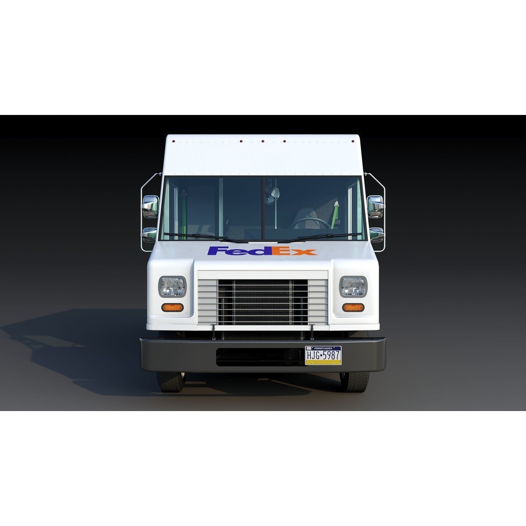 FedEx Stepvan 3D Model – Low Poly Game Asset, FBX, PBR Textures - View 15