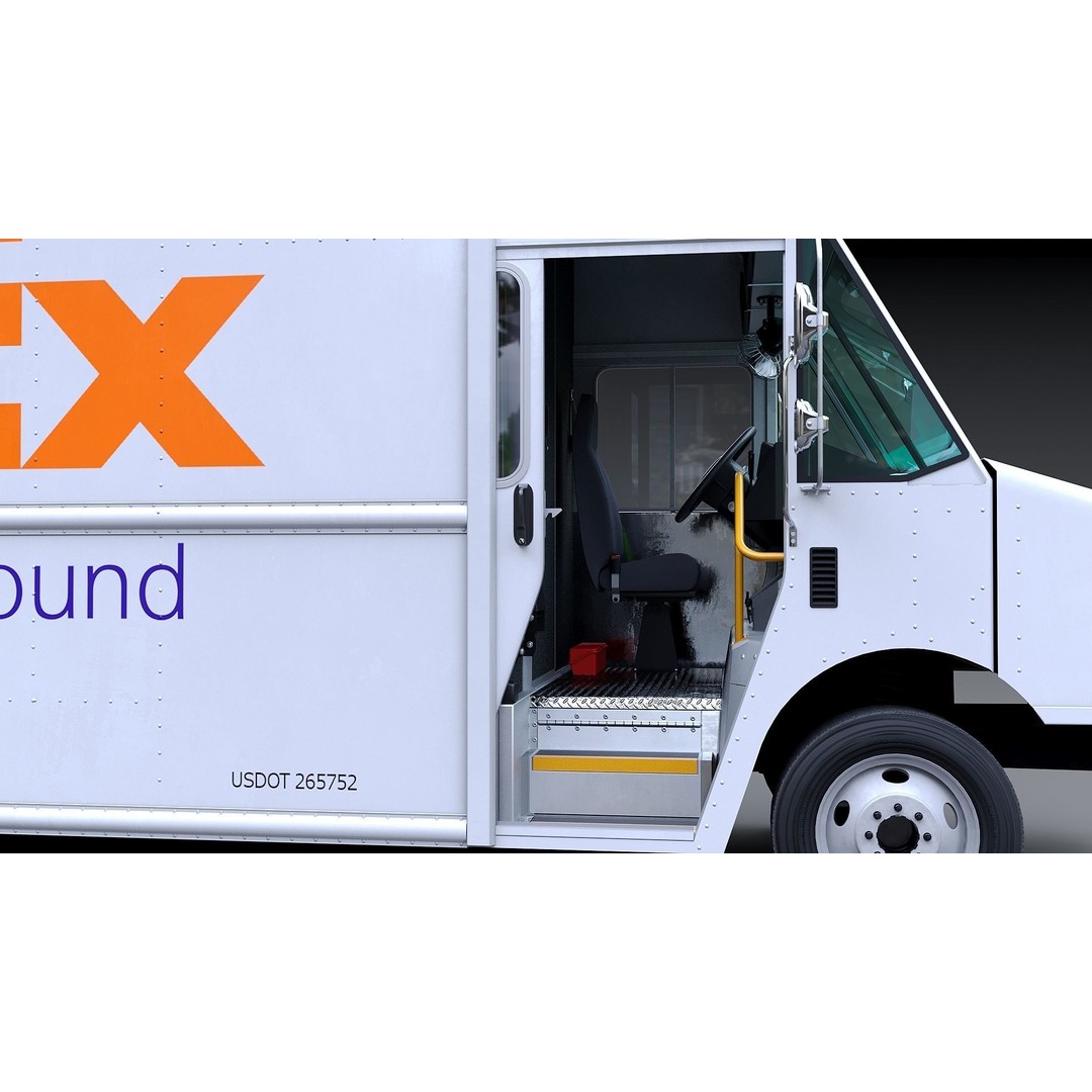 FedEx Stepvan 3D Model – Low Poly Game Asset, FBX, PBR Textures - View 18