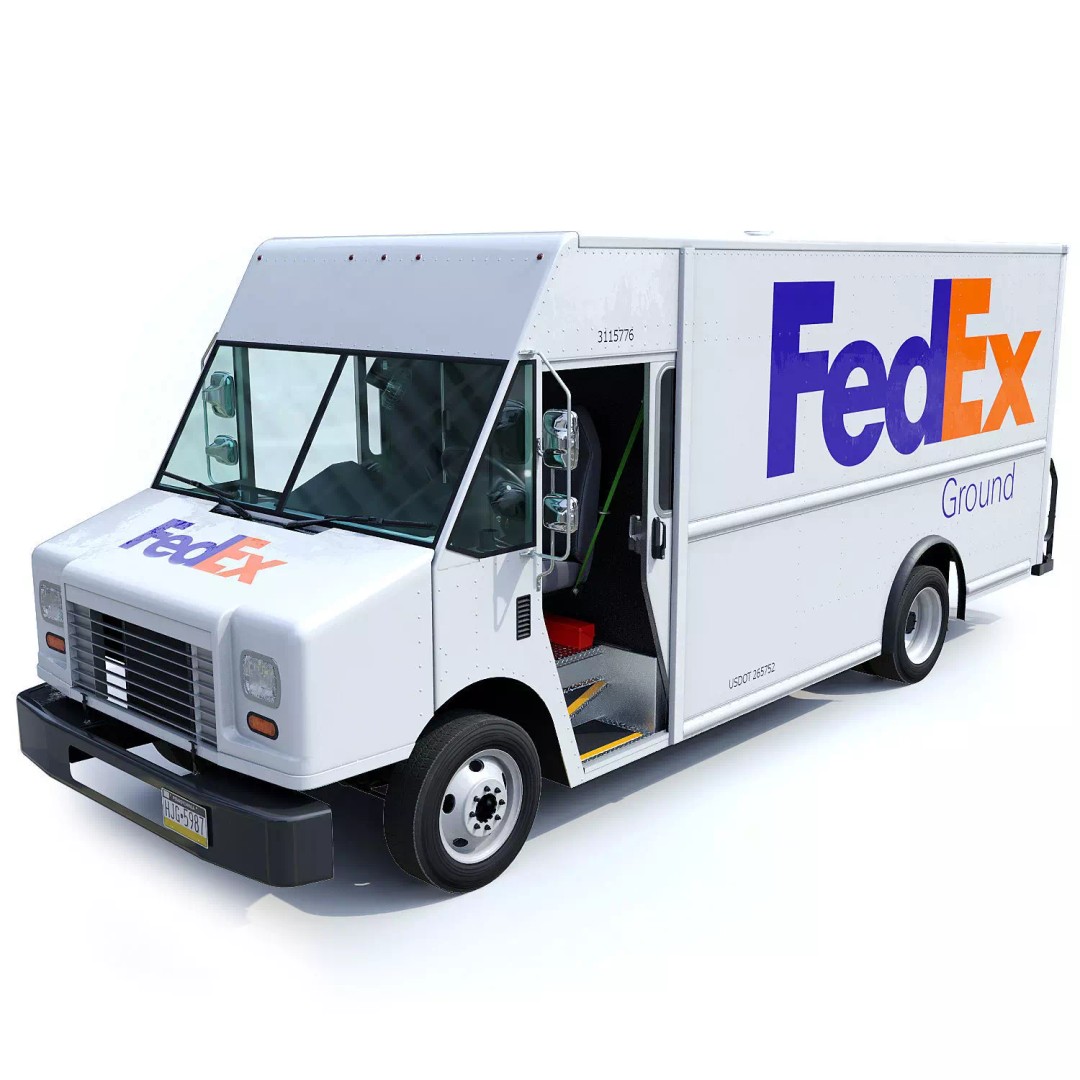 FedEx Stepvan 3D Model – Low Poly Game Asset, FBX, PBR Textures - View 2