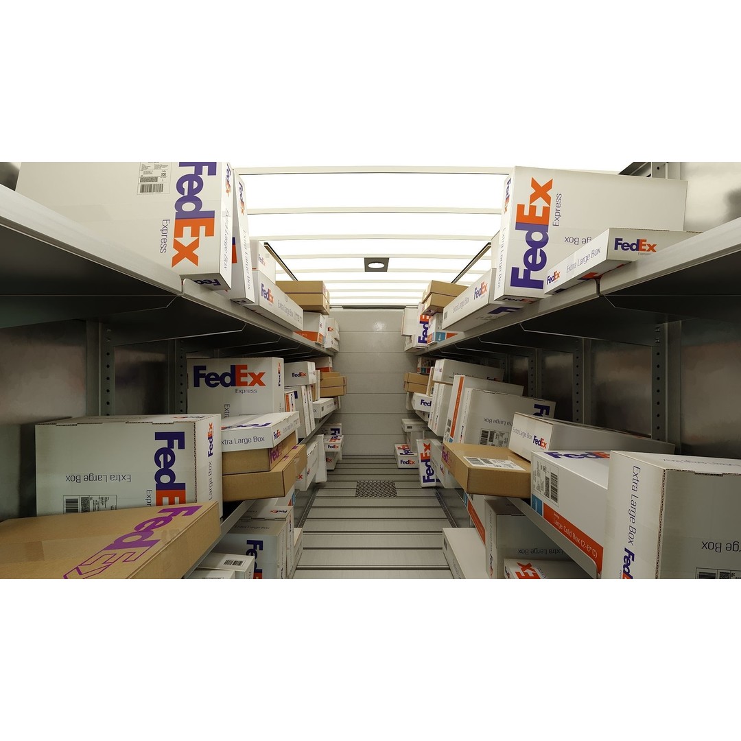 FedEx Stepvan 3D Model – Low Poly Game Asset, FBX, PBR Textures - View 23