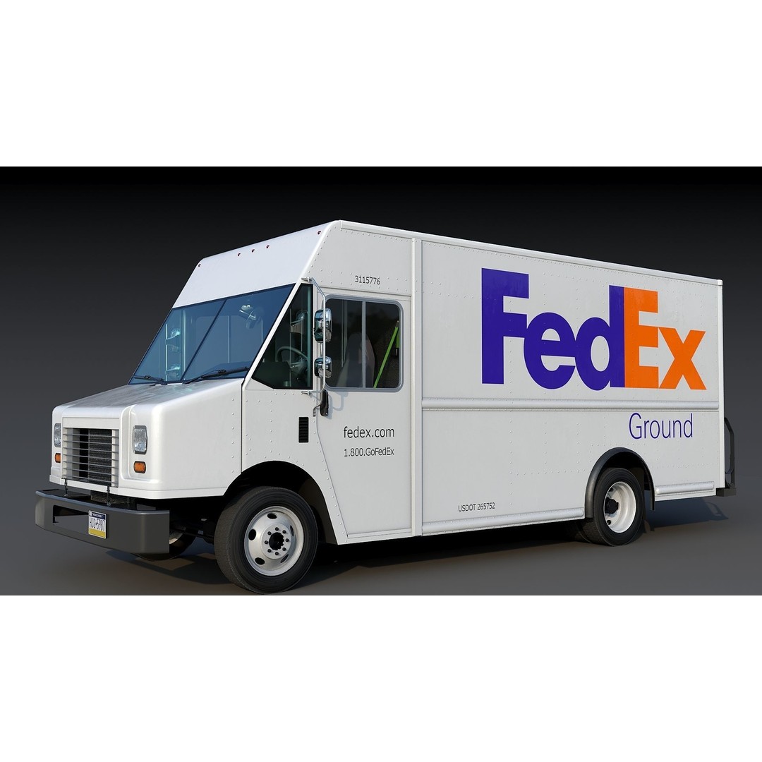 FedEx Stepvan 3D Model – Low Poly Game Asset, FBX, PBR Textures - View 3