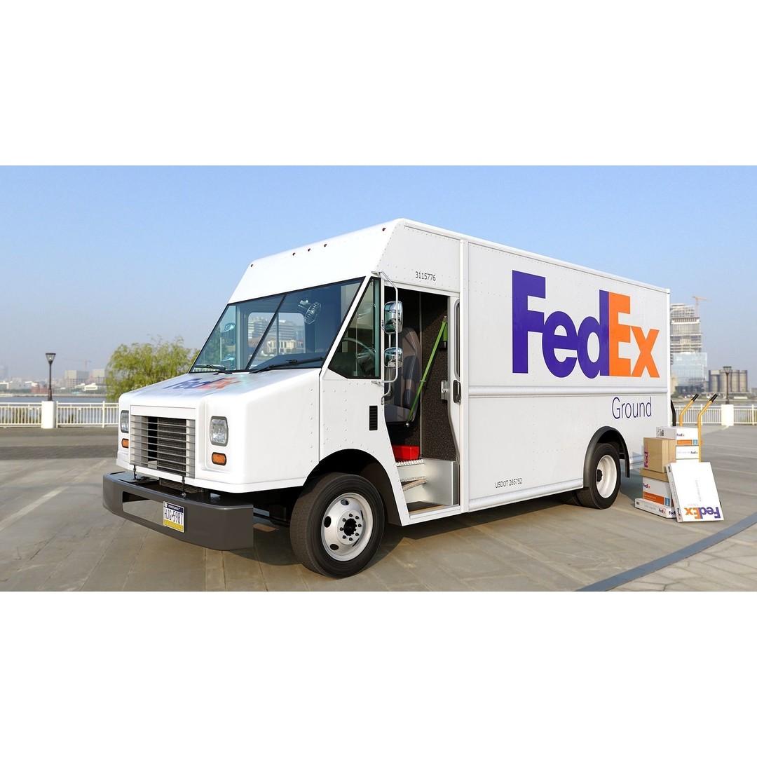 FedEx Stepvan 3D Model – Low Poly Game Asset, FBX, PBR Textures - View 30