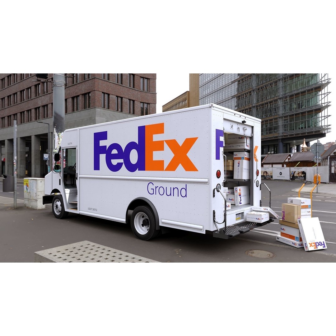 FedEx Stepvan 3D Model – Low Poly Game Asset, FBX, PBR Textures - View 31