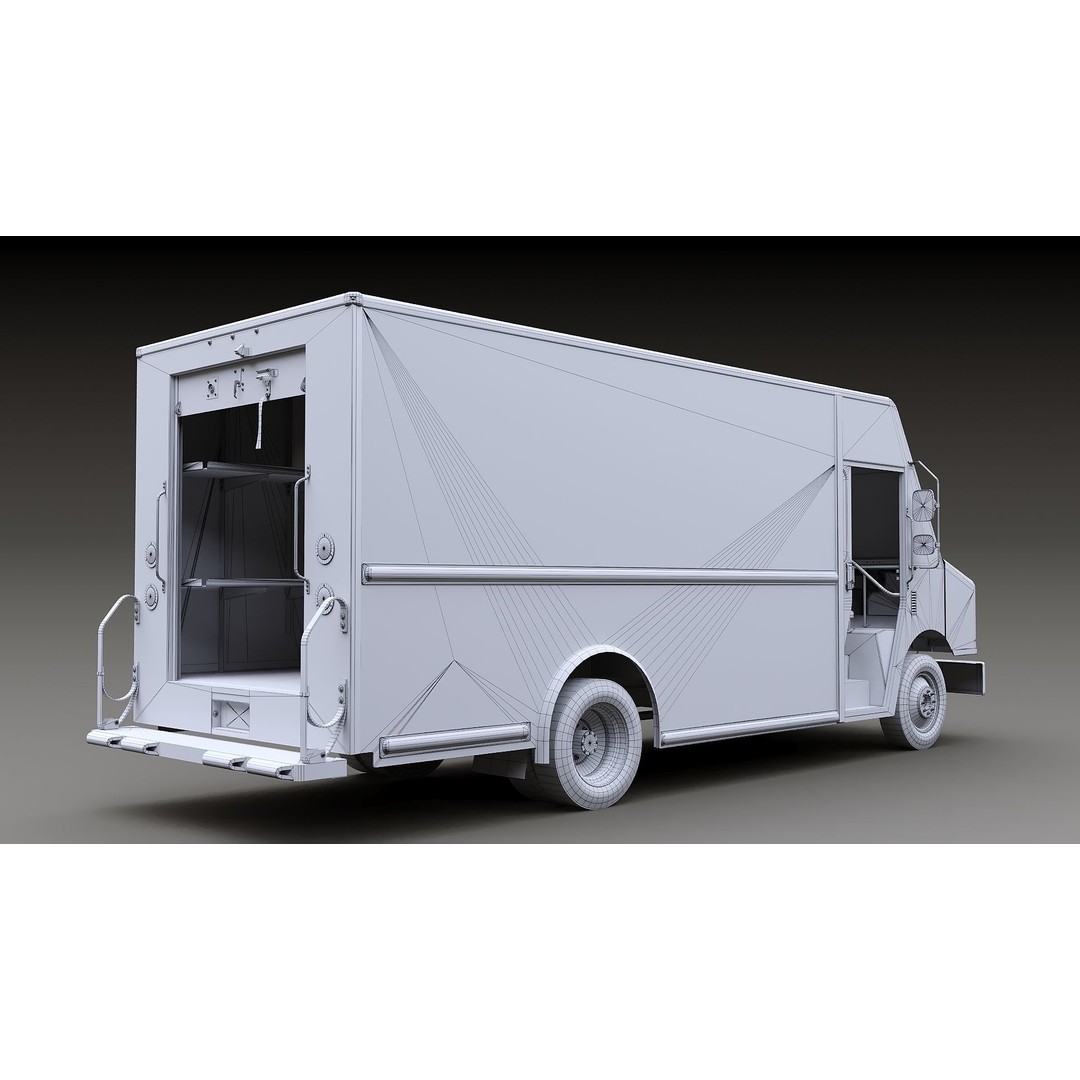 FedEx Stepvan 3D Model – Low Poly Game Asset, FBX, PBR Textures - View 37