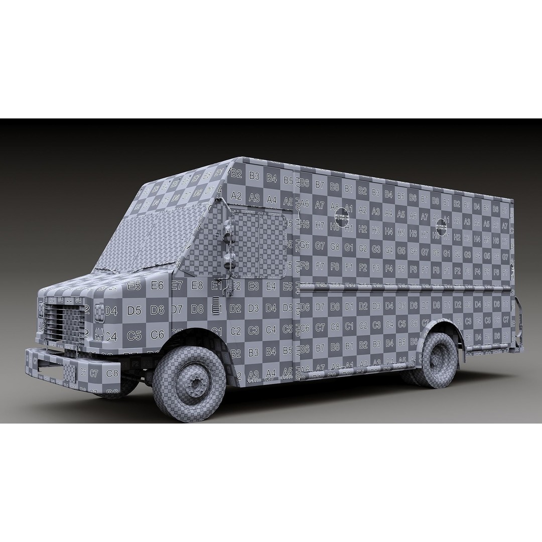 FedEx Stepvan 3D Model – Low Poly Game Asset, FBX, PBR Textures - View 49