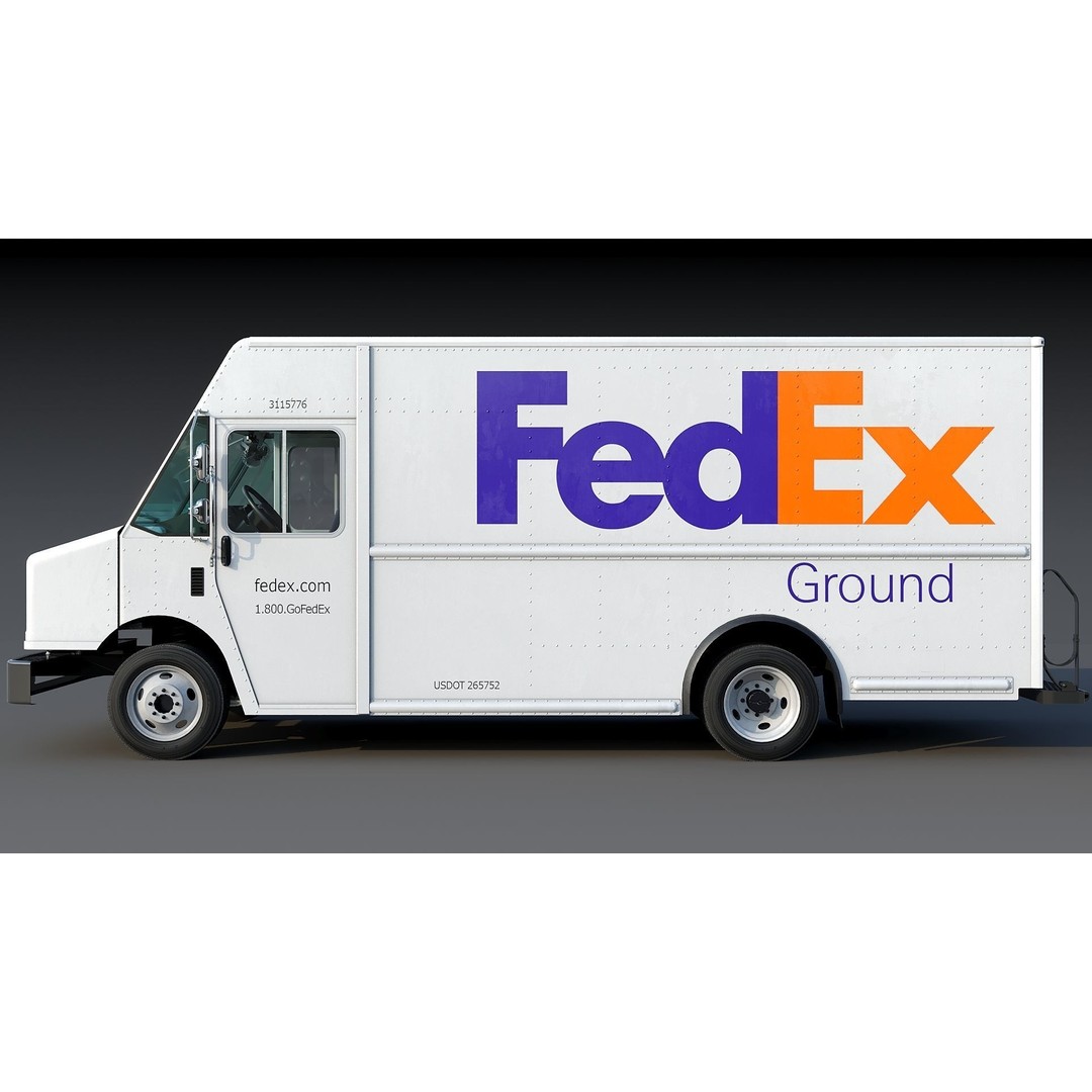 FedEx Stepvan 3D Model – Low Poly Game Asset, FBX, PBR Textures - View 5