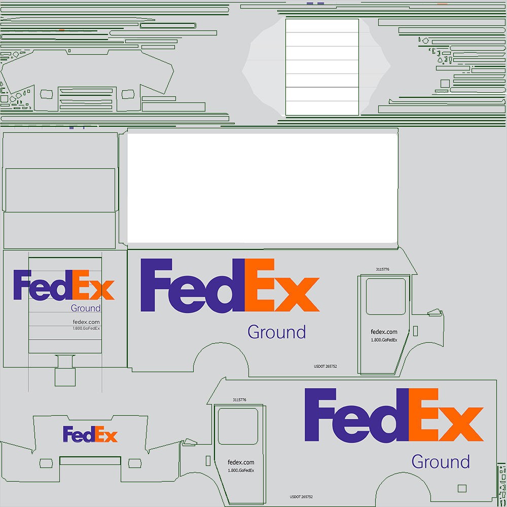 FedEx Stepvan 3D Model – Low Poly Game Asset, FBX, PBR Textures - View 53