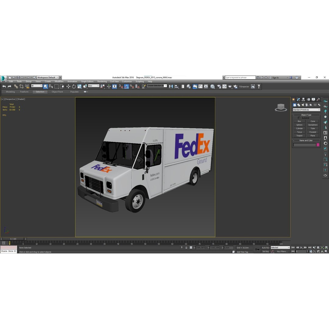 FedEx Stepvan 3D Model – Low Poly Game Asset, FBX, PBR Textures - View 55