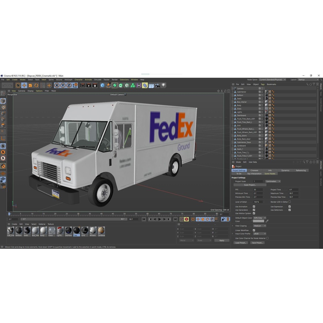 FedEx Stepvan 3D Model – Low Poly Game Asset, FBX, PBR Textures - View 56