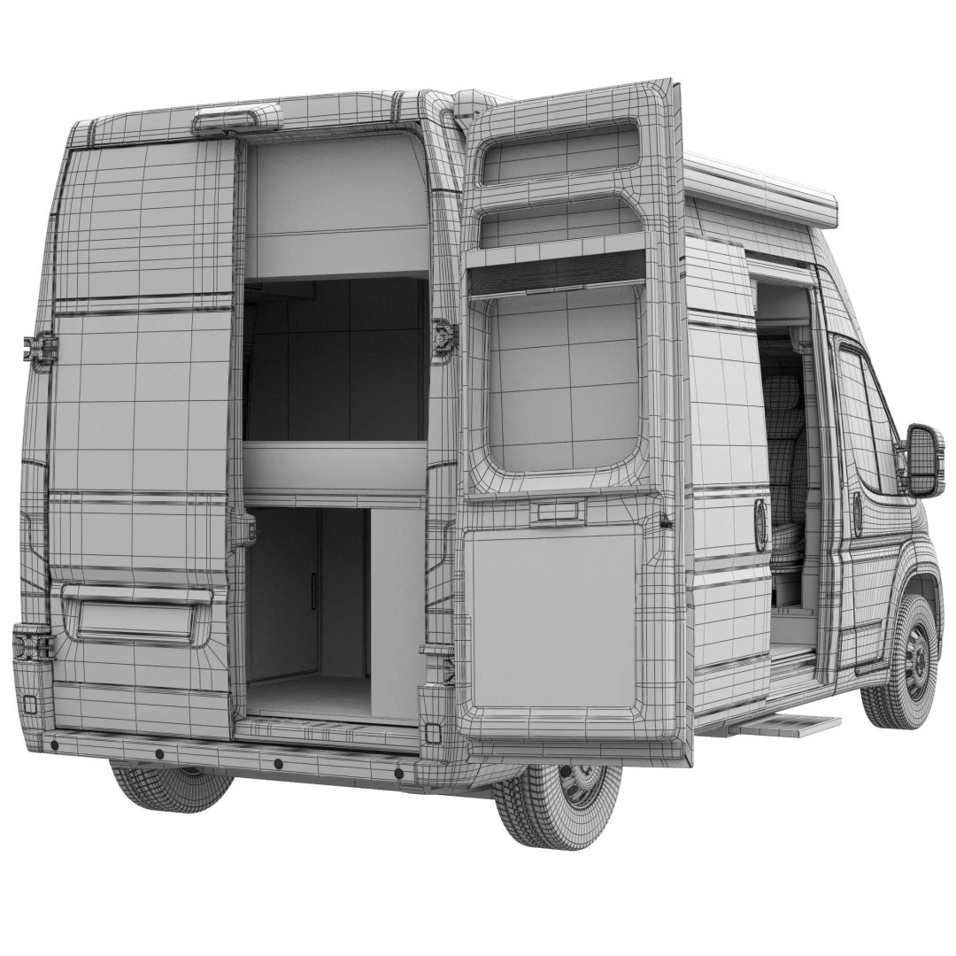Camper Van L3H3 3D Model – Detailed Vehicle Design for Archviz and Animation - View 16