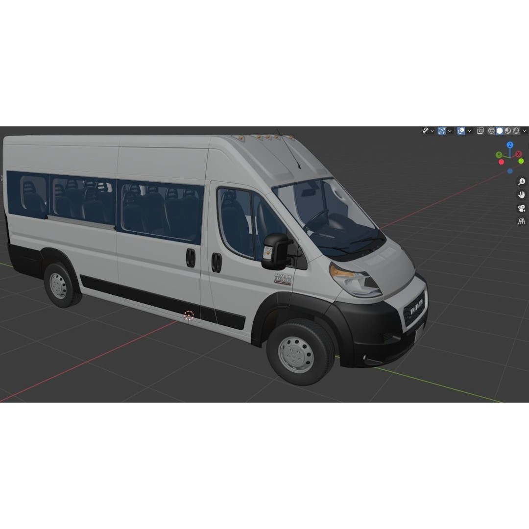 RAM PROMASTER 3500 Window Van 3D Model – High Poly Vehicle Asset, FBX, OBJ