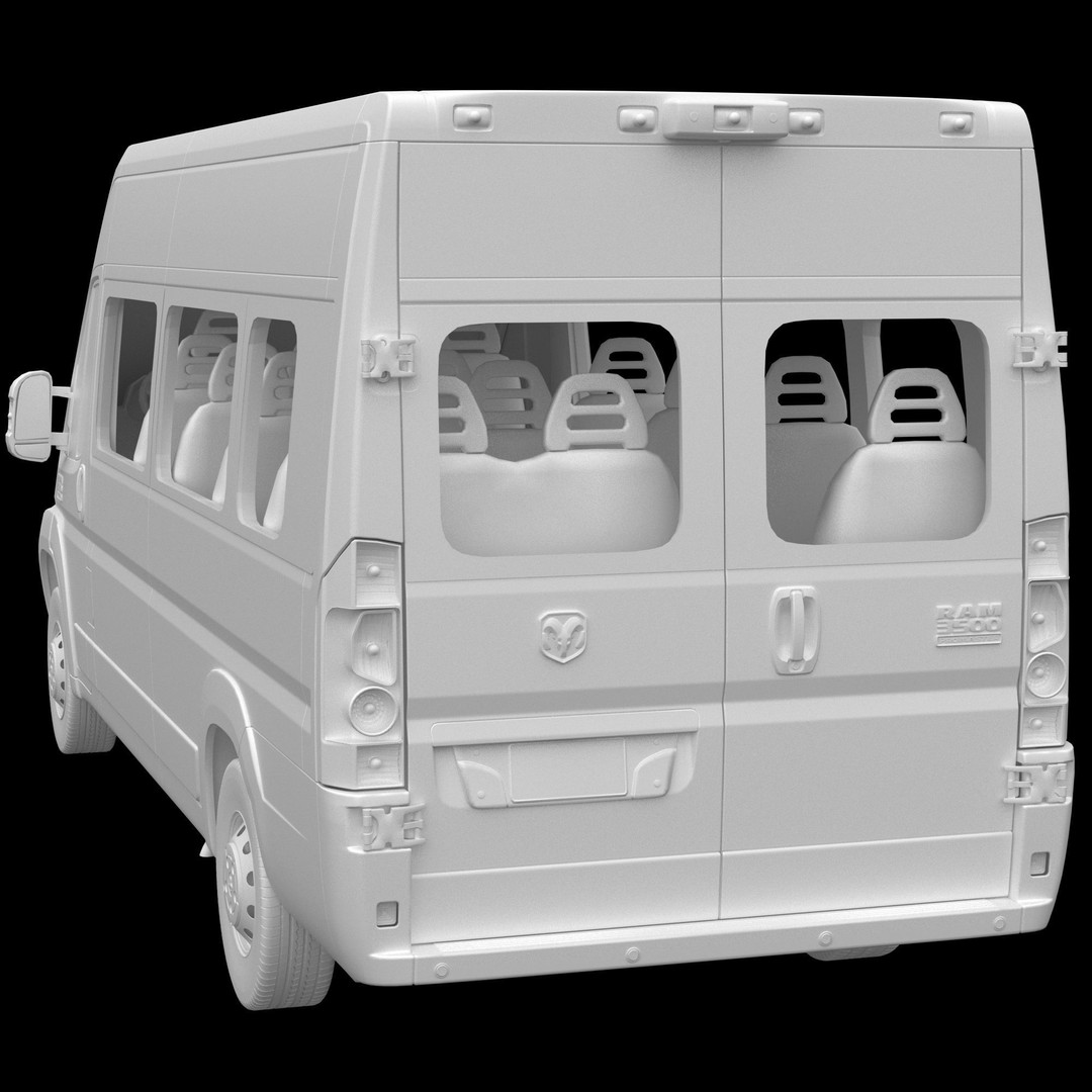 RAM PROMASTER 3500 Window Van 3D Model – High Poly Vehicle Asset, FBX, OBJ - View 16