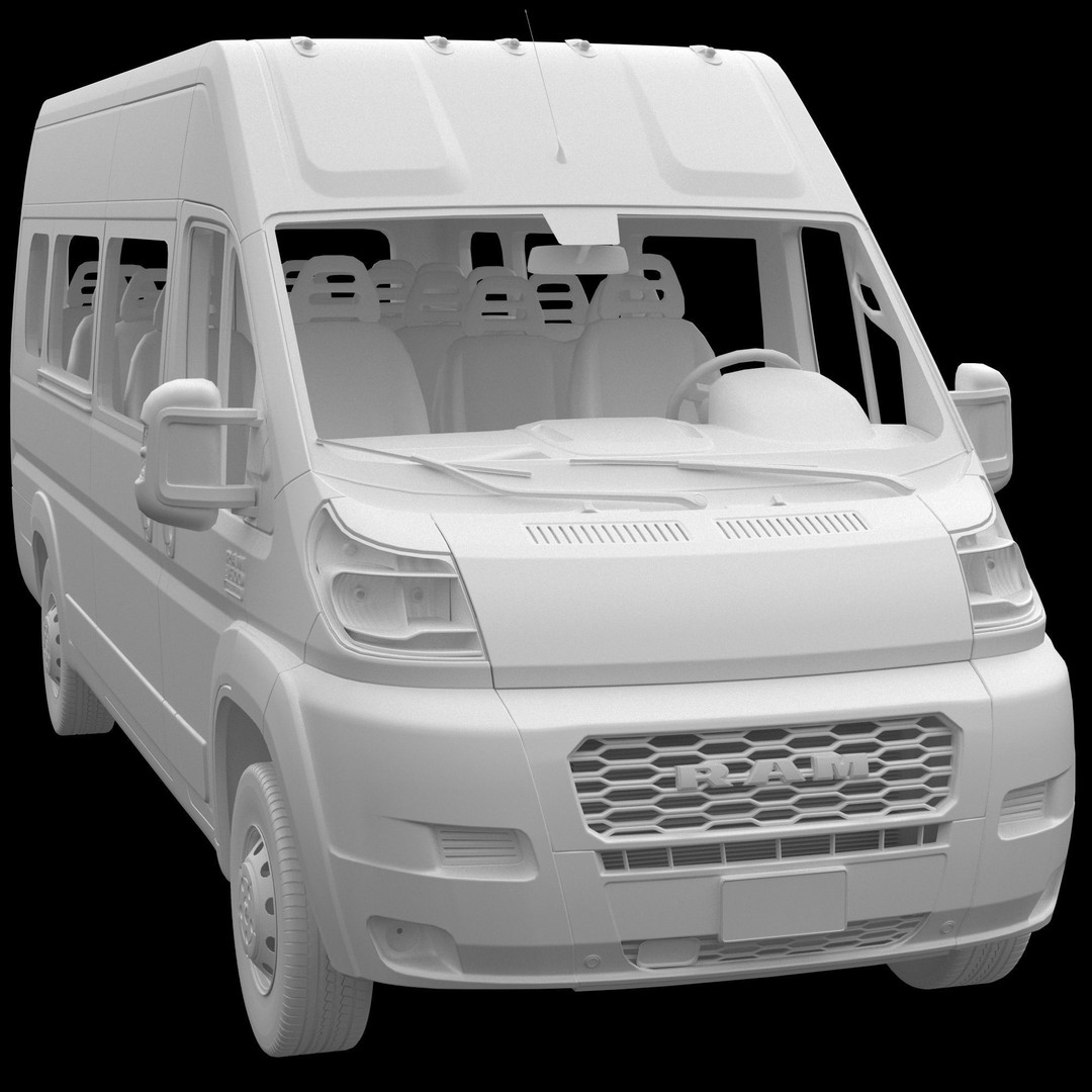 RAM PROMASTER 3500 Window Van 3D Model – High Poly Vehicle Asset, FBX, OBJ - View 17
